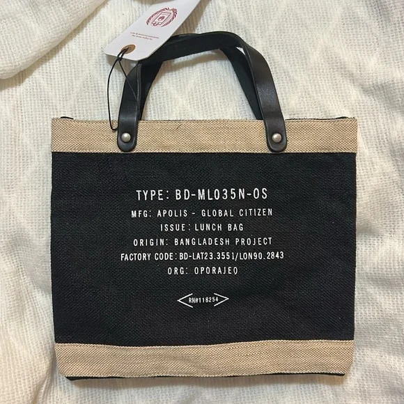 Black and Tan Lunch Tote - Picture 3 of 7